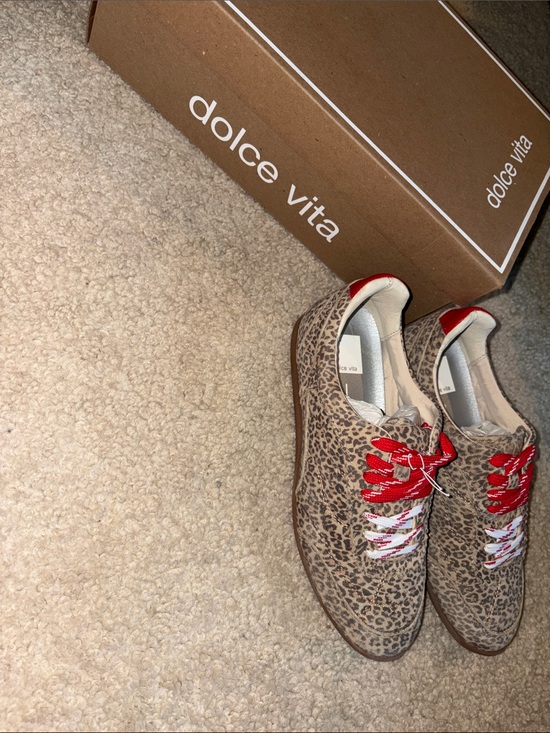 Dolce Vita Shoes - Dolce Vita Leopard Print Sneakers with Red Accents